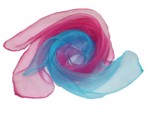 Chiffon tørklæde, frostblå/pink
